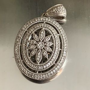 925 Sterling Silver and CZ Classy Ornate Pendant
